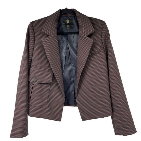 House of Harlow 1960 Houndstooth Brown Blazer - Picture 2 of 3
